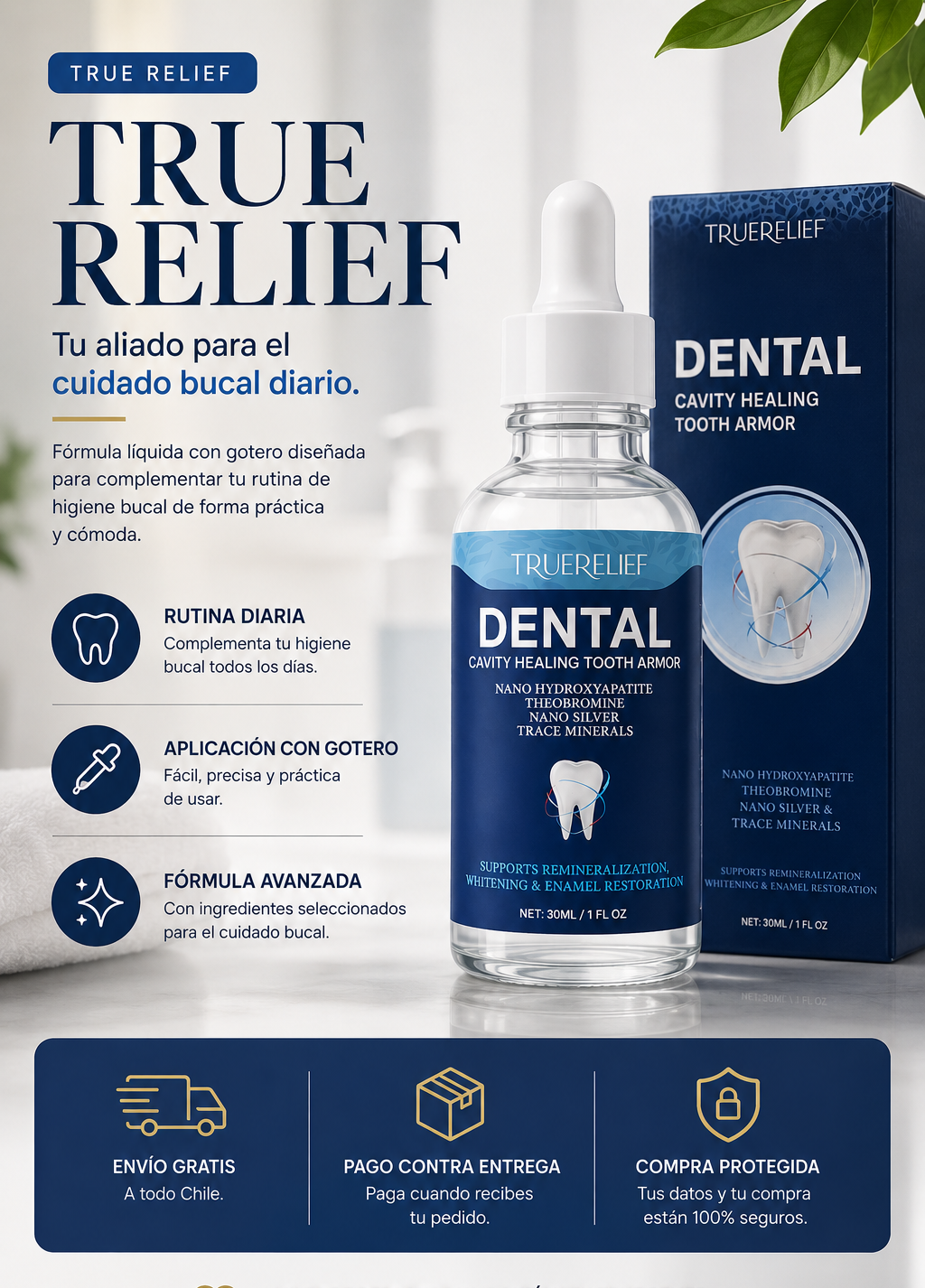 TRUE RELIEF ™ - Dental cavity healing