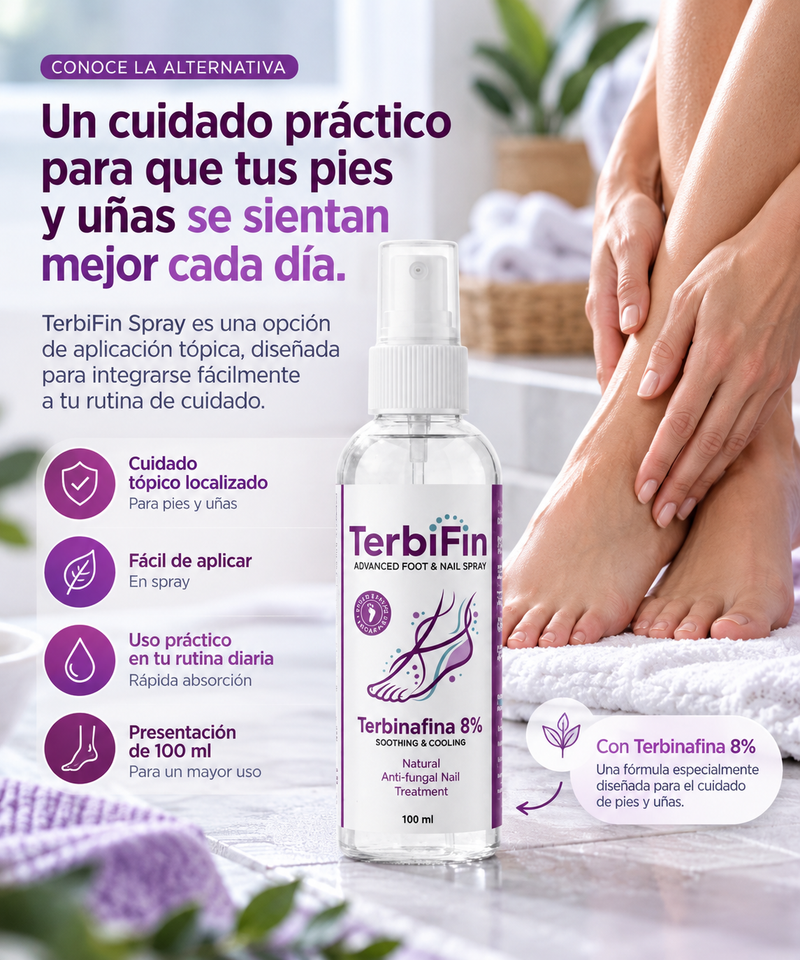 TerbiFin Spray | Una forma práctica de cuidar tus pies y uñas