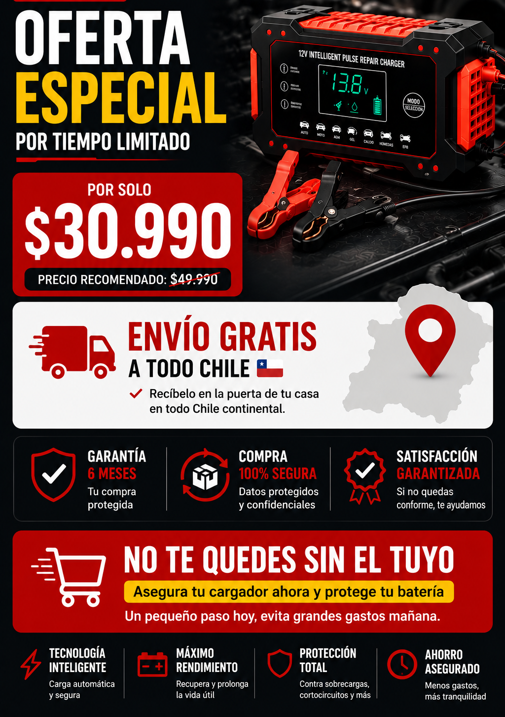 VoltGuard™ → Protección y recuperación de baterías