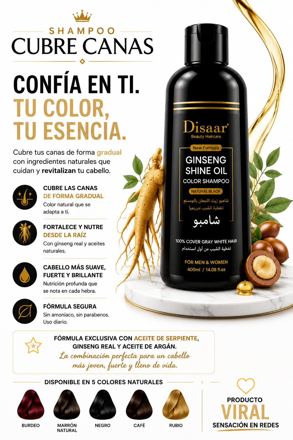 Shampoo Cubre Canas Disaar